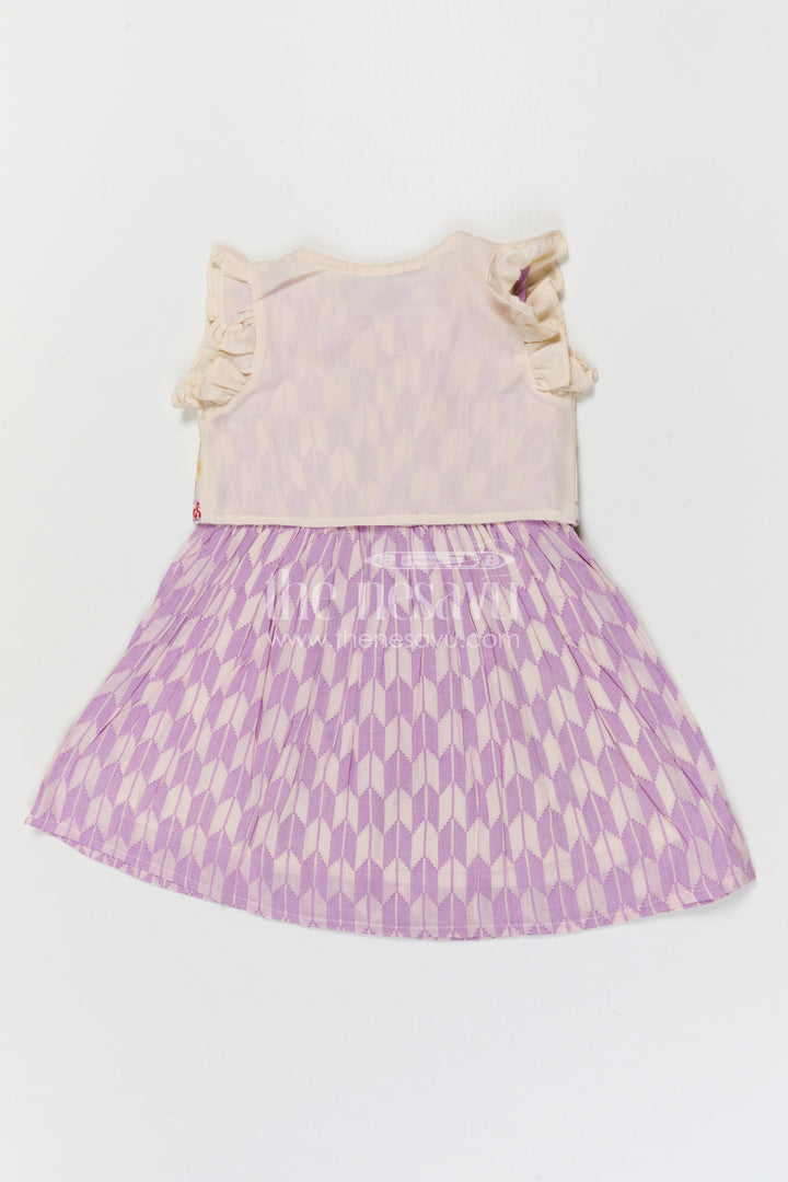 The Nesavu Girls Cotton Frock Baby Girl Cotton Frock for Festive Outings and Special Occasions Nesavu Nesavu baby girl cotton frock with embroidered jacket style for festive outings and special occasions