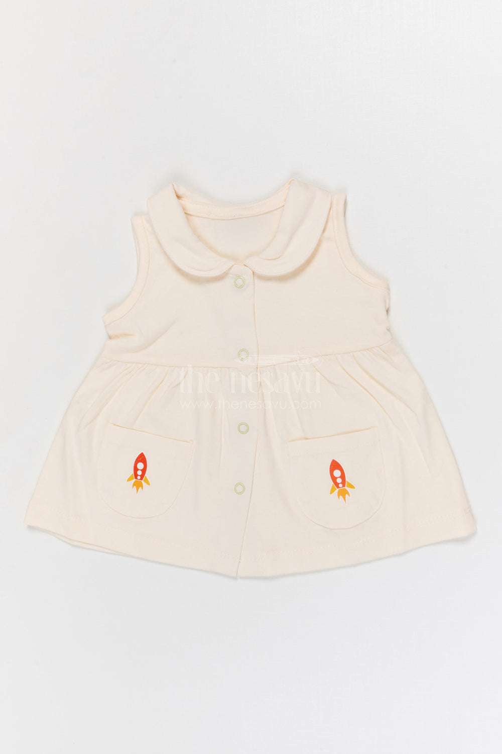 The Nesavu Baby Frocks Baby Girl Cotton Frock for First Outings Nesavu 10 (NB) / Purple / Cotton BFJ941A-10 Nesavu Baby Girl Cotton Jersey Frock With Flared Fit For First Outings And Daily Wear