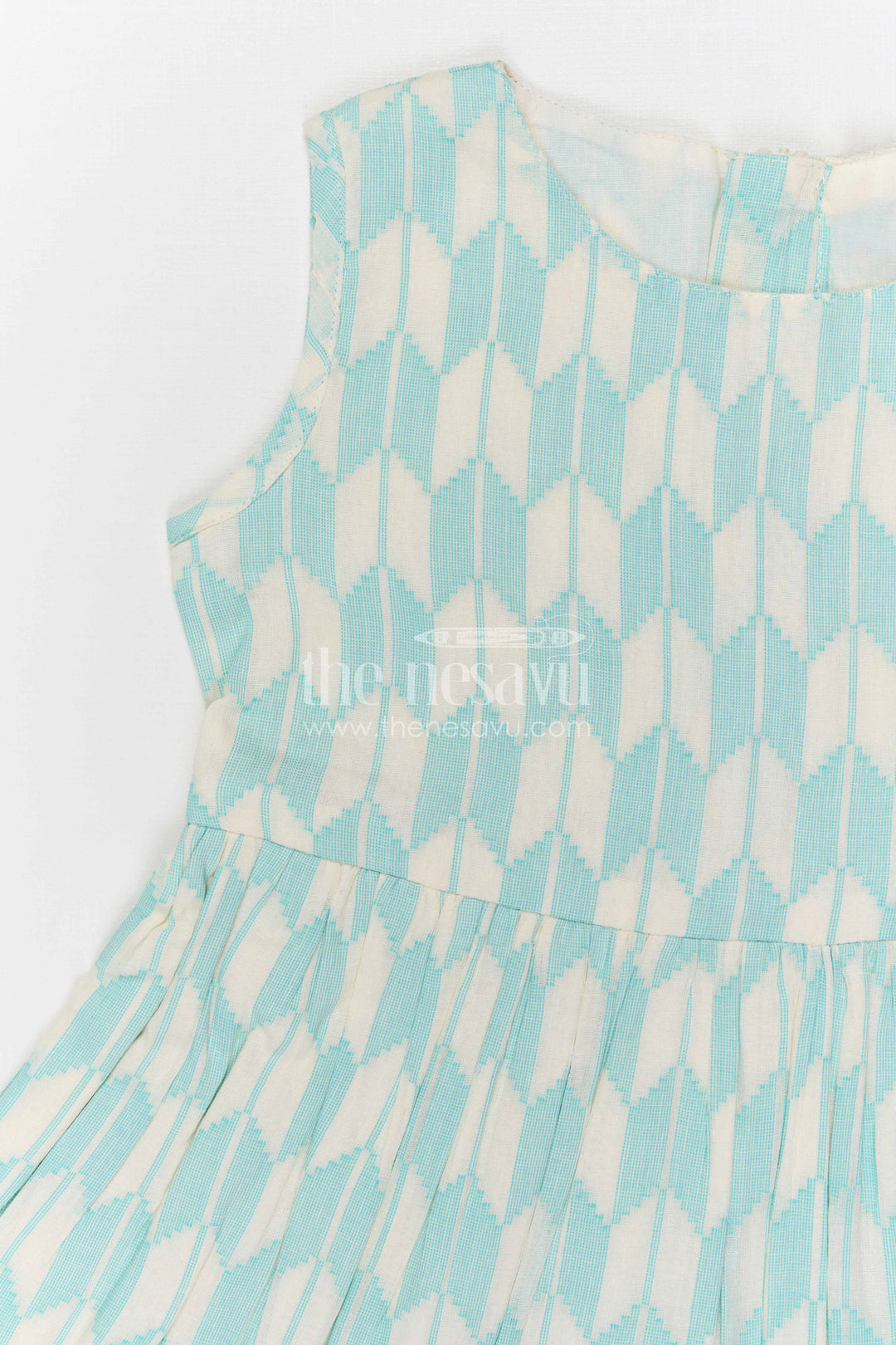 The Nesavu Girls Cotton Frock Baby Girl Cotton Frock for Outings and Casual Celebrations Nesavu Nesavu baby girl cotton frock with thread embroidery and layered design for outings and casual wear