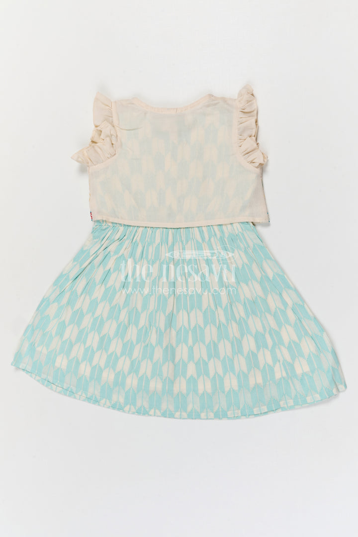 The Nesavu Girls Cotton Frock Baby Girl Cotton Frock for Outings and Casual Celebrations Nesavu Nesavu baby girl cotton frock with thread embroidery and layered design for outings and casual wear