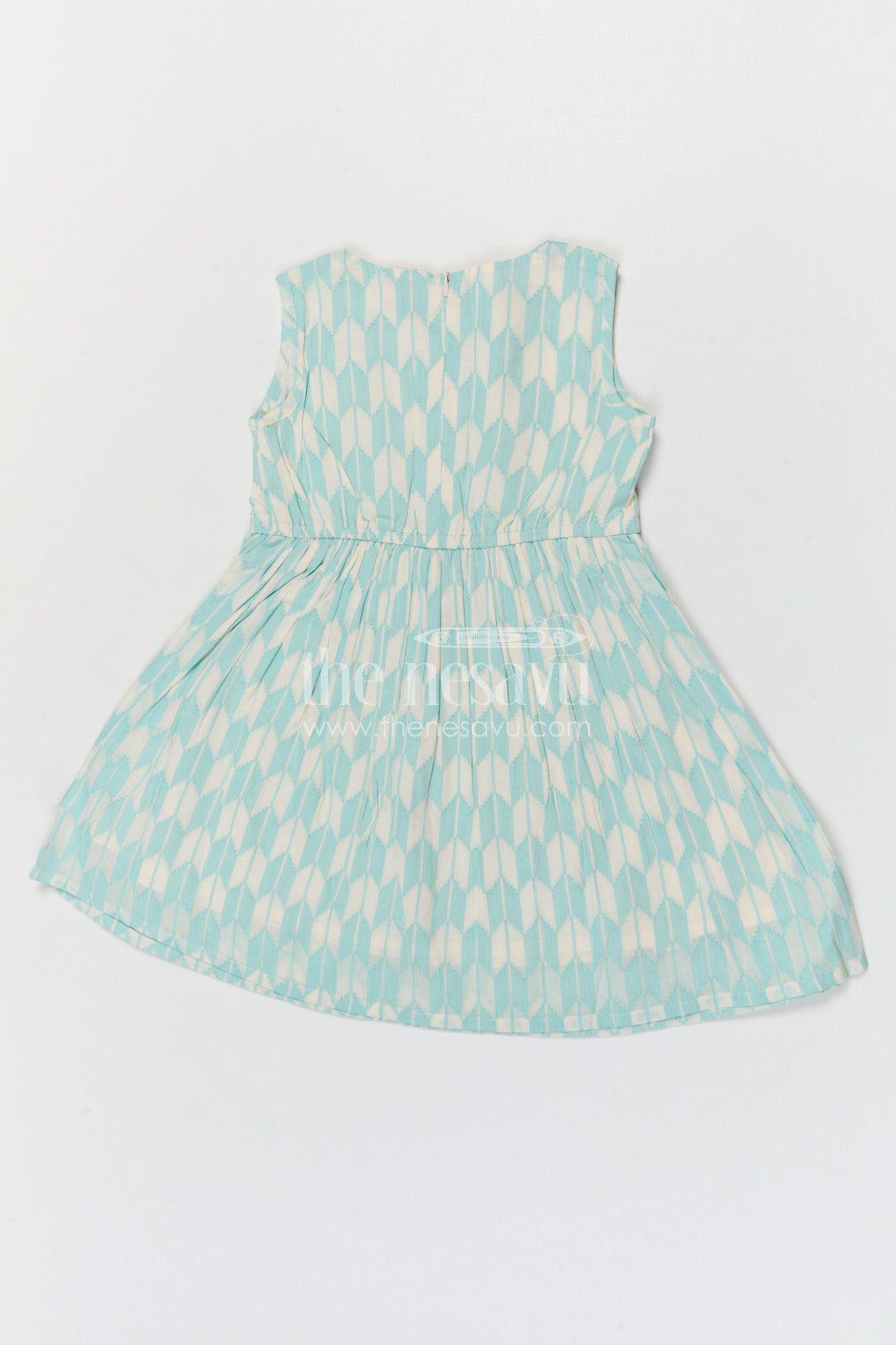 The Nesavu Girls Cotton Frock Baby Girl Cotton Frock for Outings and Casual Celebrations Nesavu Nesavu baby girl cotton frock with thread embroidery and layered design for outings and casual wear