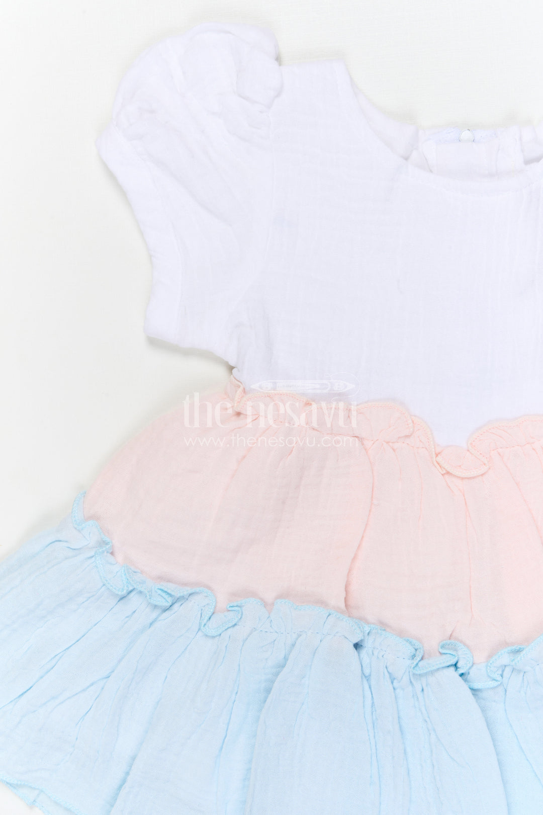 The Nesavu Baby Cotton Frocks Baby Girl Cotton Frock for Summer Outings and Baby Pictures Nesavu Nesavu baby girl muslin cotton frock for summer outings and baby photos with layered design