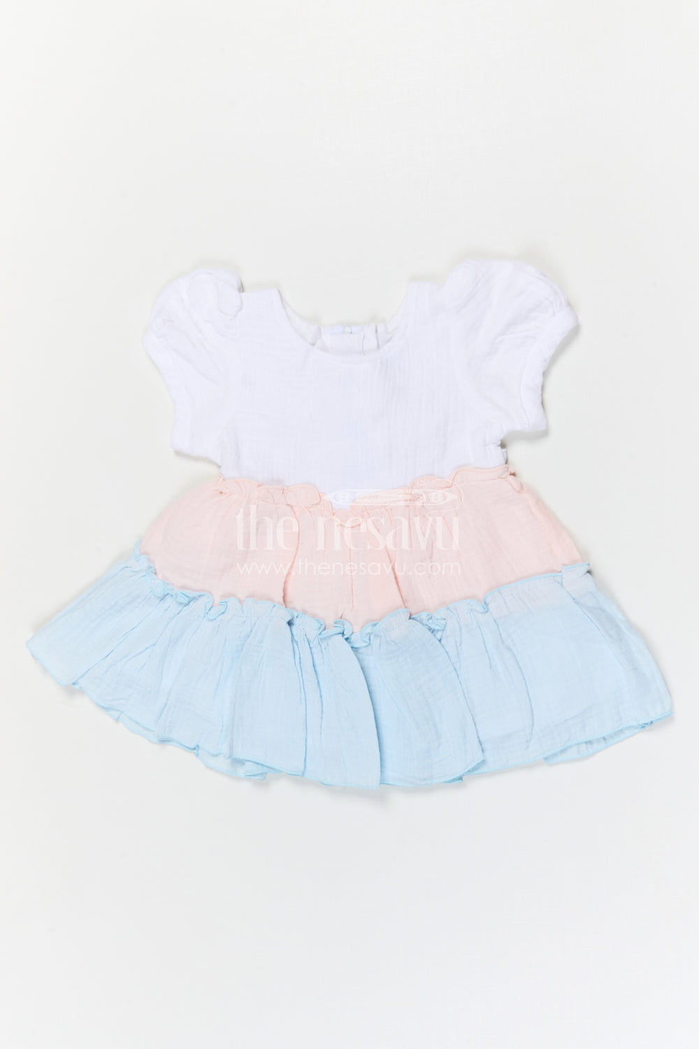 The Nesavu Baby Cotton Frocks Baby Girl Cotton Frock for Summer Outings and Baby Pictures Nesavu Nesavu baby girl muslin cotton frock for summer outings and baby photos with layered design