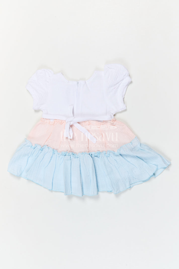 The Nesavu Baby Cotton Frocks Baby Girl Cotton Frock for Summer Outings and Baby Pictures Nesavu Nesavu baby girl muslin cotton frock for summer outings and baby photos with layered design