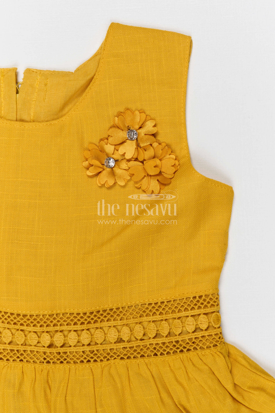 The Nesavu Girls Cotton Frock Baby Girl Cotton Frock for Summer Outings and Casual Wear Nesavu Nesavu baby girl cotton frock for summer outings and daily wear with soft embroidery design