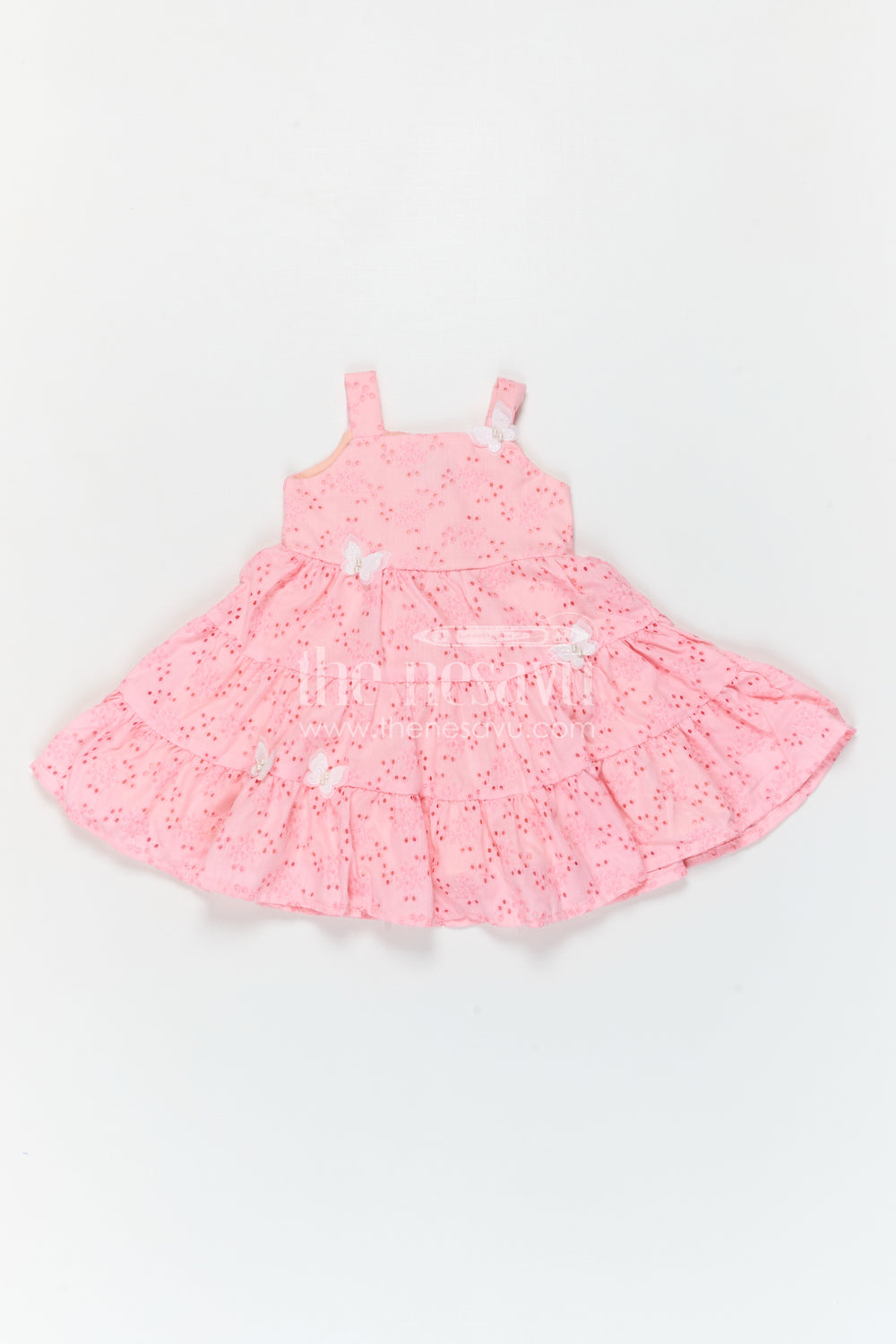 The Nesavu Girls Cotton Frock Baby Girl Cotton Frock for Summer Outings and Casuals Nesavu Nesavu Baby Girl Cotton Frock For Summer Outings And Daily Wear In Breathable Hakoba Fabric With Flared Design