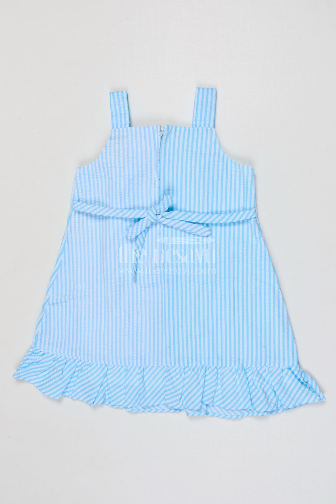 The Nesavu Girls Cotton Frock Baby Girl Cotton Frock for Summer Outings and Family Gatherings Nesavu Nesavu baby girl seer sucker cotton frock for summer outings and casual wear with button front design