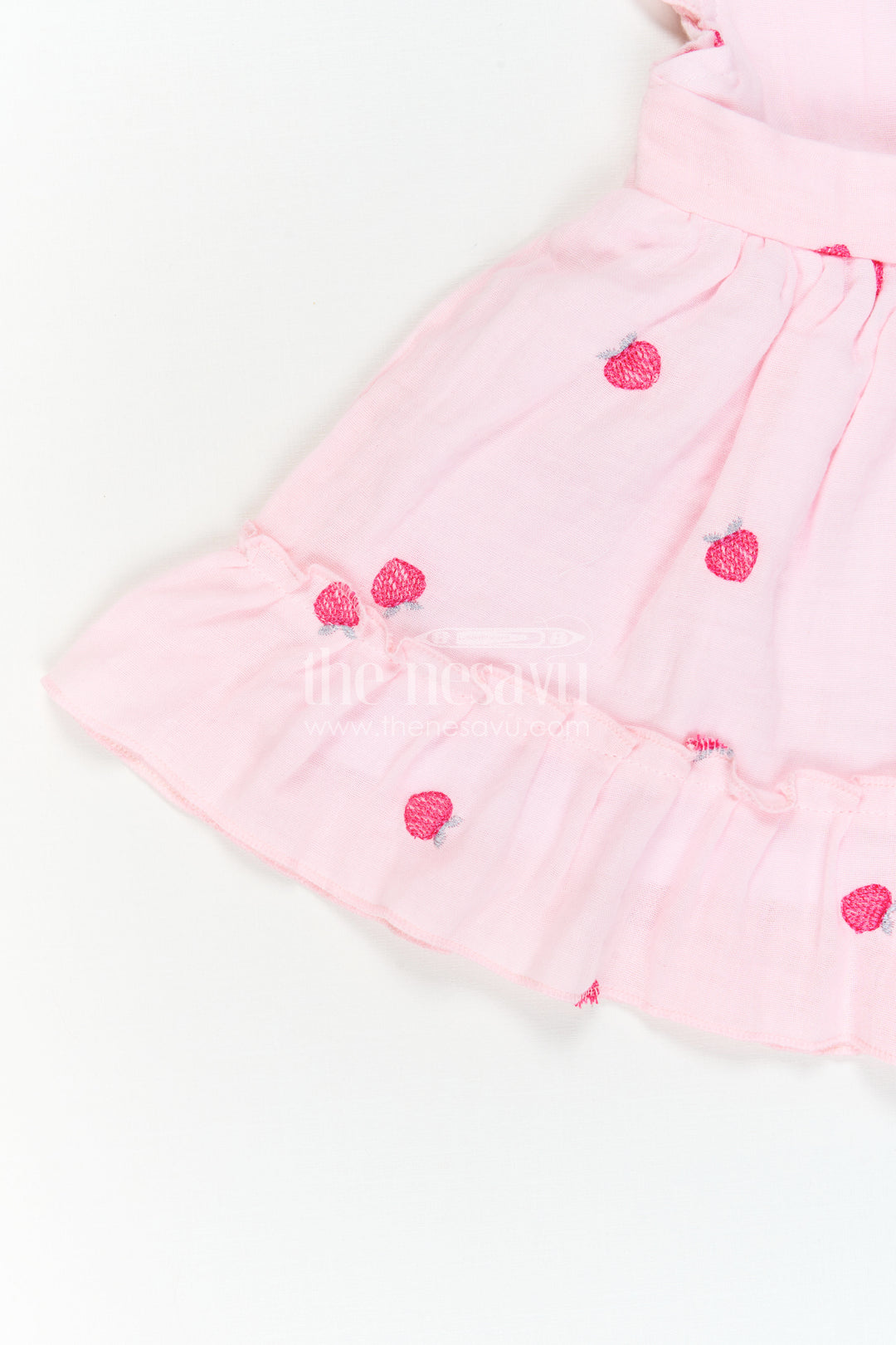 The Nesavu Baby Cotton Frocks Baby Girl Cotton Frock for Summer Outings and First Birthdays Nesavu Nesavu Baby Girl Muslin Cotton Frock With Thread Embroidery For Birthdays And Summer Outings