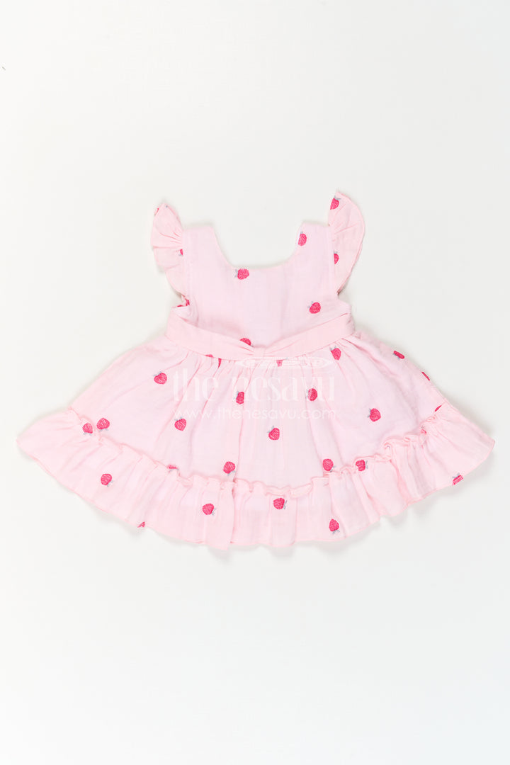 The Nesavu Baby Cotton Frocks Baby Girl Cotton Frock for Summer Outings and First Birthdays Nesavu Nesavu Baby Girl Muslin Cotton Frock With Thread Embroidery For Birthdays And Summer Outings