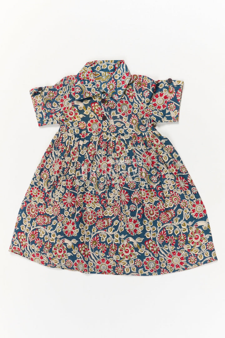 The Nesavu Girls Cotton Frock Baby Girl Cotton Frock for Summer Outings and Playdates Nesavu 16 (1Y) / Multicolor GFC2037A-16 Nesavu baby girl cotton frock with multicolor floral print for summer playdates