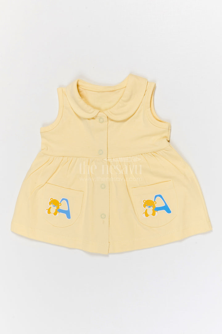 The Nesavu Baby Frocks Baby Girl Cotton Frock for Summer Outings Nesavu 10 (NB) / Purple / Cotton BFJ939A-10 Nesavu Baby Girl Cotton Jersey Frock With Front Buttons For Summer Outings And Daily Wear