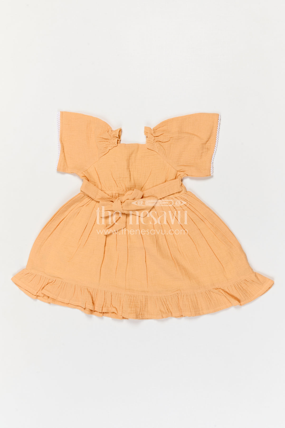 The Nesavu Girls Cotton Frock Baby Girl Cotton Frock for Summer Season and Daily Wear Nesavu Nesavu baby girl muslin cotton frock with thread embroidery for summer outings and daily wear