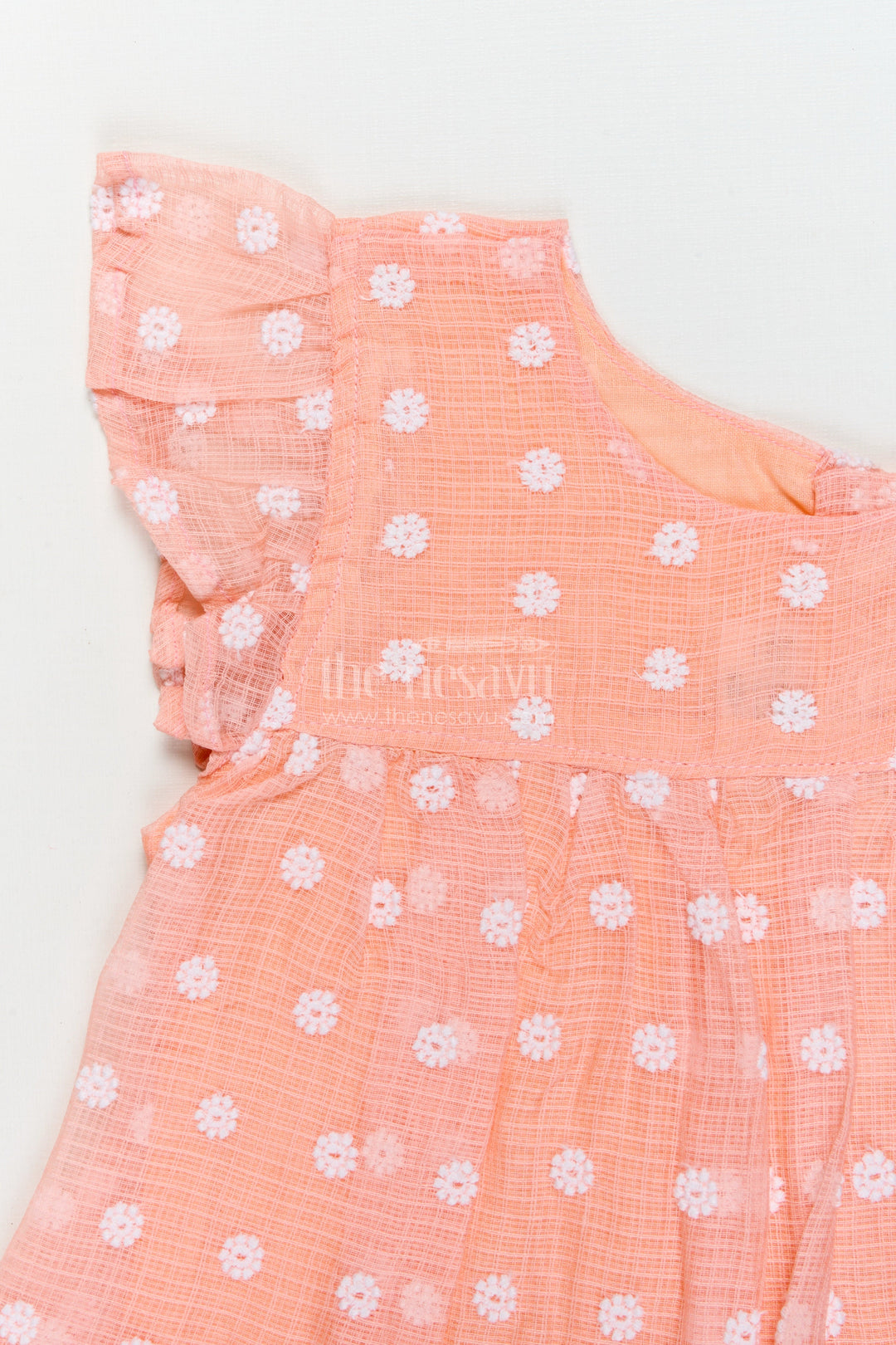 The Nesavu Girls Cotton Frock Baby Girl Cotton Frock with Chikankari for Sunny Day Celebrations Nesavu Nesavu baby girl cotton frock with chikankari embroidery for summer events and play