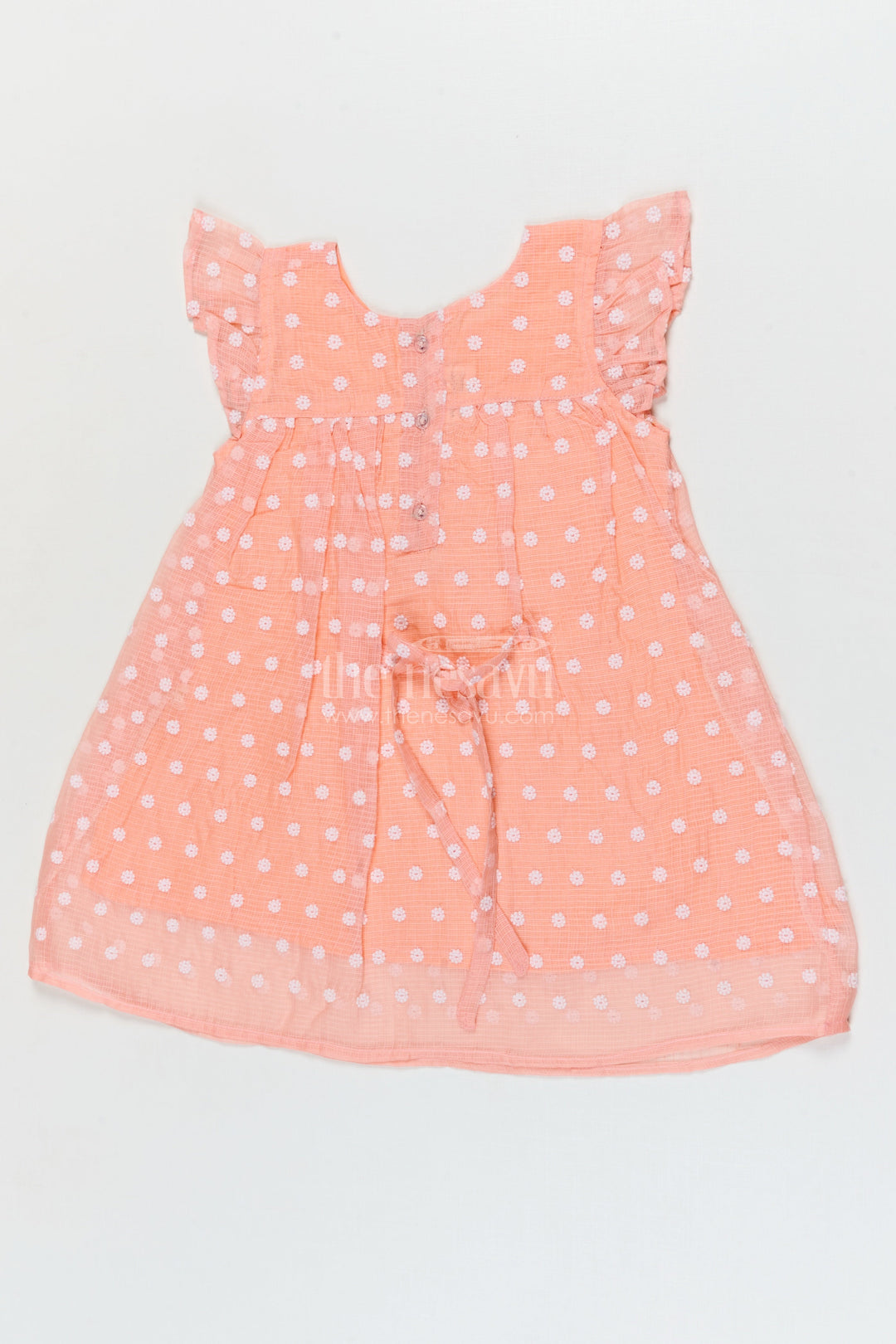 The Nesavu Girls Cotton Frock Baby Girl Cotton Frock with Chikankari for Sunny Day Celebrations Nesavu Nesavu baby girl cotton frock with chikankari embroidery for summer events and play