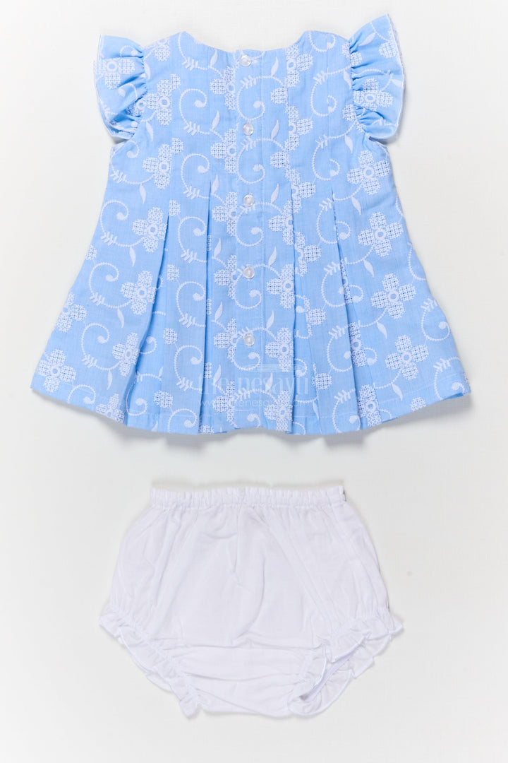 The Nesavu Baby Cotton Frocks Baby Girl Cotton Frock with Embroidery and Bloomers for Everyday Comfort Nesavu Nesavu baby girl cotton frock with thread embroidery and bloomers for casual daily wear