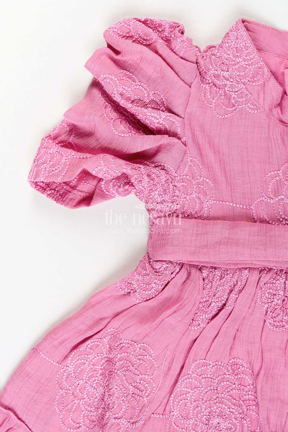 The Nesavu Baby Cotton Frocks Baby girl cotton frock with embroidery for birthday and festive wear Nesavu Nesavu baby girl cotton frock embroidery birthday parties festive occasions