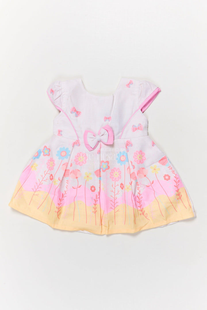The Nesavu Baby Cotton Frocks Baby Girl Cotton Frock with Floral Digital Print for Festive Casuals Nesavu 14 (6M) / Pink BFJ906A-14 Nesavu baby girl floral cotton frock with ombré digital print for festive-casual moments