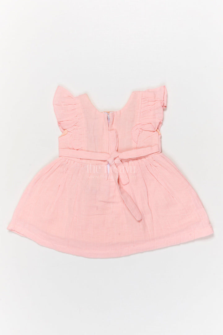 The Nesavu Baby Cotton Frocks Baby Girl Cotton Frock with Floral Embroidery and Flutter Sleeves Nesavu Nesavu baby girl cotton frock with floral embroidery and flutter sleeves for outings and festive wear