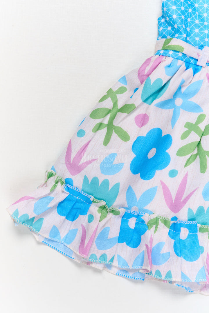 The Nesavu Baby Cotton Frocks Baby Girl Cotton Frock with Floral Print and Peter Pan Collar for Birthday Parties Nesavu Nesavu baby girl cotton frock with digital floral print and peter pan collar for birthday celebrations