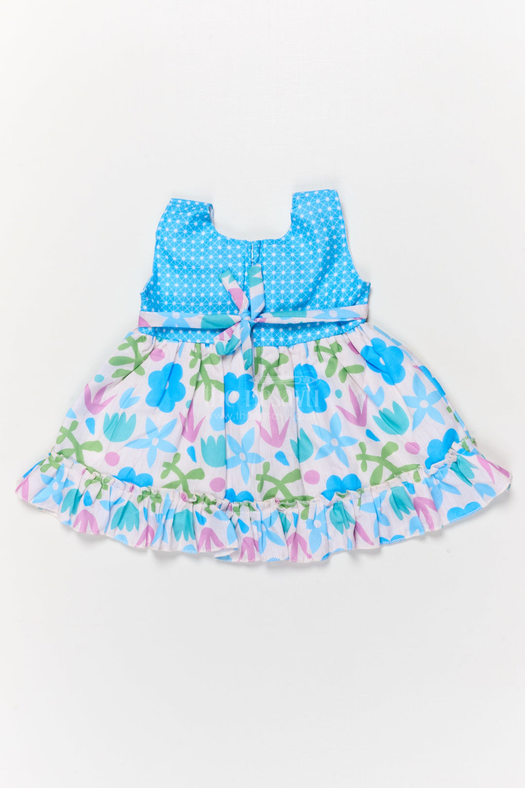 The Nesavu Baby Cotton Frocks Baby Girl Cotton Frock with Floral Print and Peter Pan Collar for Birthday Parties Nesavu Nesavu baby girl cotton frock with digital floral print and peter pan collar for birthday celebrations
