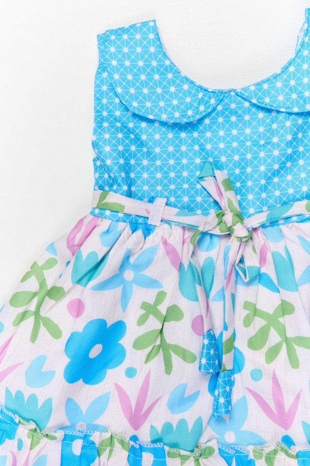 The Nesavu Baby Cotton Frocks Baby Girl Cotton Frock with Floral Print and Peter Pan Collar for Birthday Parties Nesavu Nesavu baby girl cotton frock with digital floral print and peter pan collar for birthday celebrations