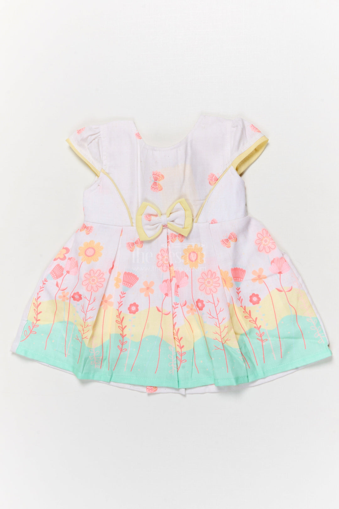 The Nesavu Baby Cotton Frocks Baby Girl Cotton Frock with Ombré Floral Print for Twirly Fun Nesavu 14 (6M) / Yellow BFJ906B-14 Nesavu baby girl cotton frock with ombré floral print for birthdays and summer outings