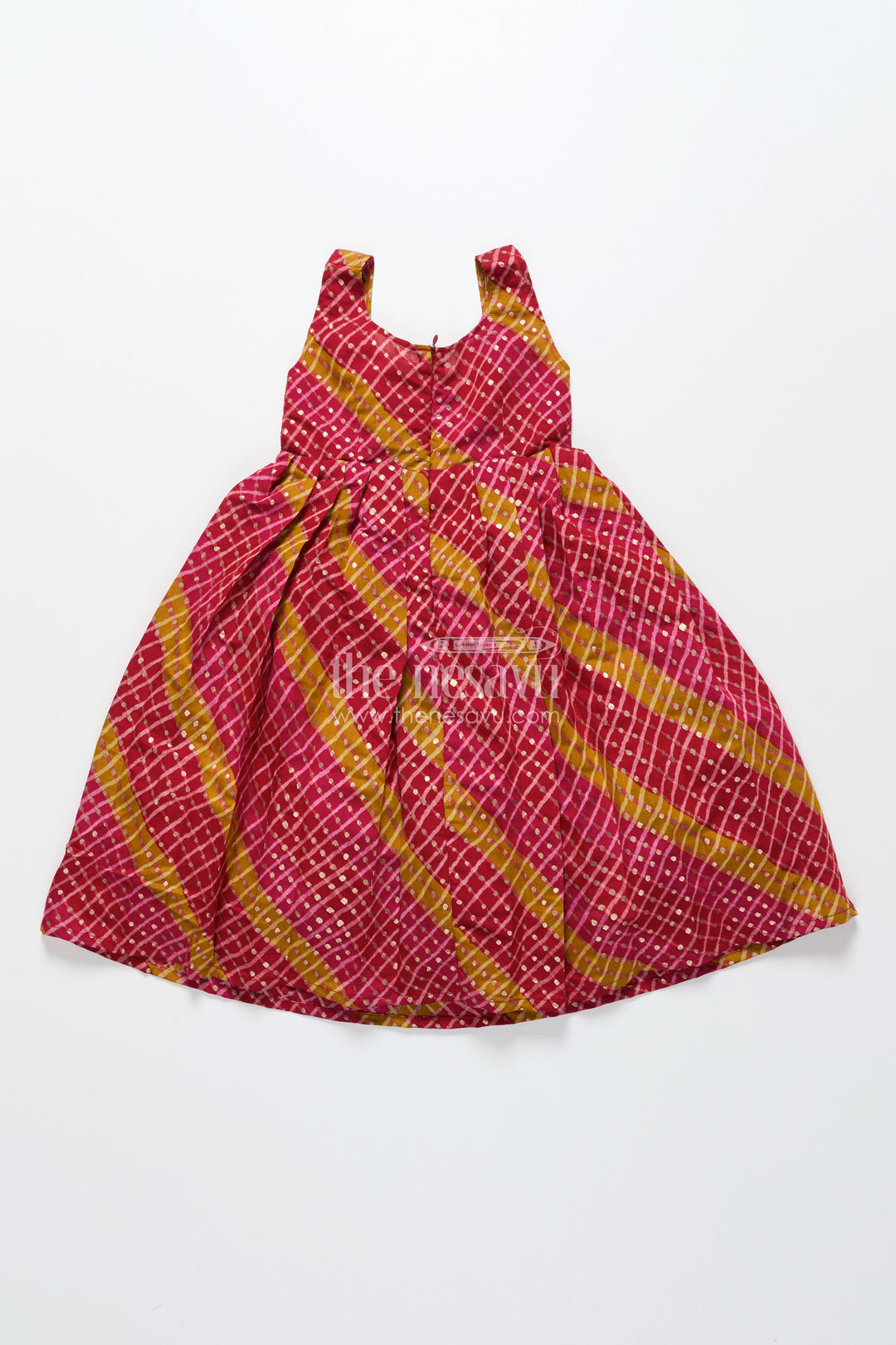 The Nesavu Pattu Pavadai Baby Girl Cotton Frock with Patch Yoke for Festive Dressing Nesavu Nesavu baby girl cotton frock embellished yoke festive wear traditional occasions