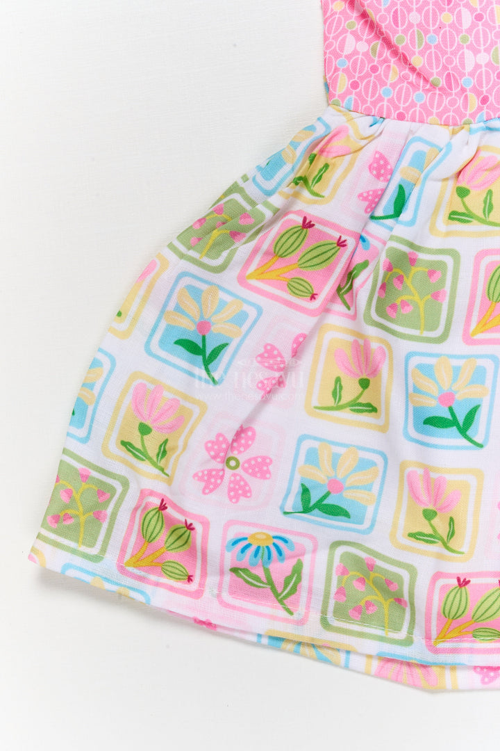 The Nesavu Baby Cotton Frocks Baby Girl Cotton Frock with Playful Cartoon Fruit Print for Casual Wear Nesavu Nesavu baby girl cartoon fruit print cotton frock – sleeveless and perfect for play