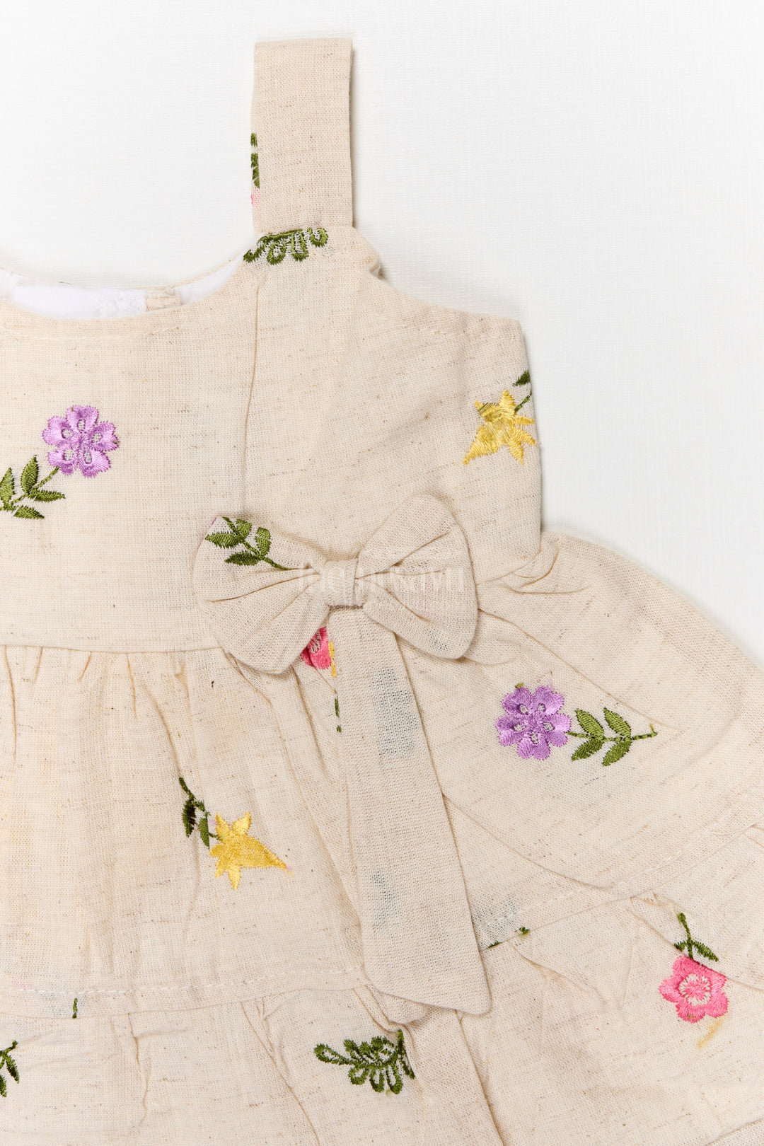 The Nesavu Baby Cotton Frocks Baby Girl Cotton Frock with Thread Embroidery for Everyday Wear Nesavu Nesavu baby girl cotton frock with floral thread embroidery for playdates and casual wear