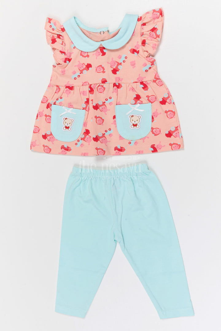 The Nesavu Baby Casual Sets Baby Girl Cotton Jersey Co Ord Set for Playful Outings Nesavu 10 (NB) / Half white / Cotton BFJ936A-10 Nesavu Baby Girl Cotton Jersey Co Ord Set With Digital Print For Daily Outings And Playtime