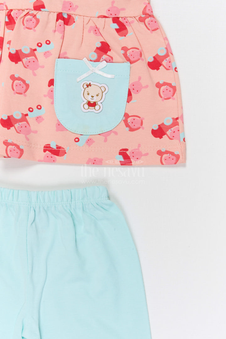 The Nesavu Baby Casual Sets Baby Girl Cotton Jersey Co Ord Set for Playful Outings Nesavu Nesavu Baby Girl Cotton Jersey Co Ord Set With Digital Print For Daily Outings And Playtime