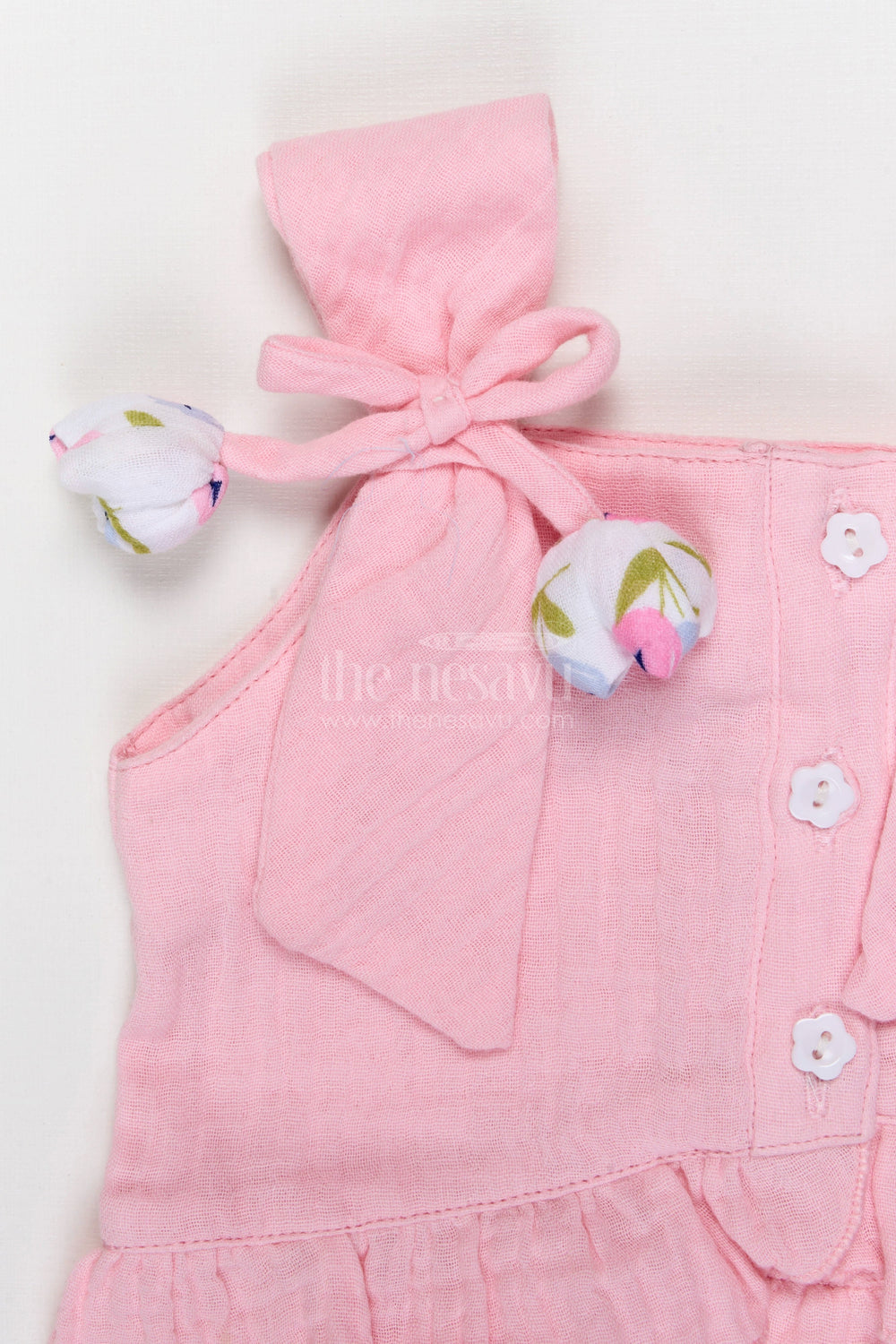 The Nesavu Baby Casual Sets Baby Girl Cotton Top and Floral Skirt Set for Outings Nesavu Nesavu Baby Girl Muslin Cotton Top And Floral Skirt Set For Outings And Casual Summer Wear