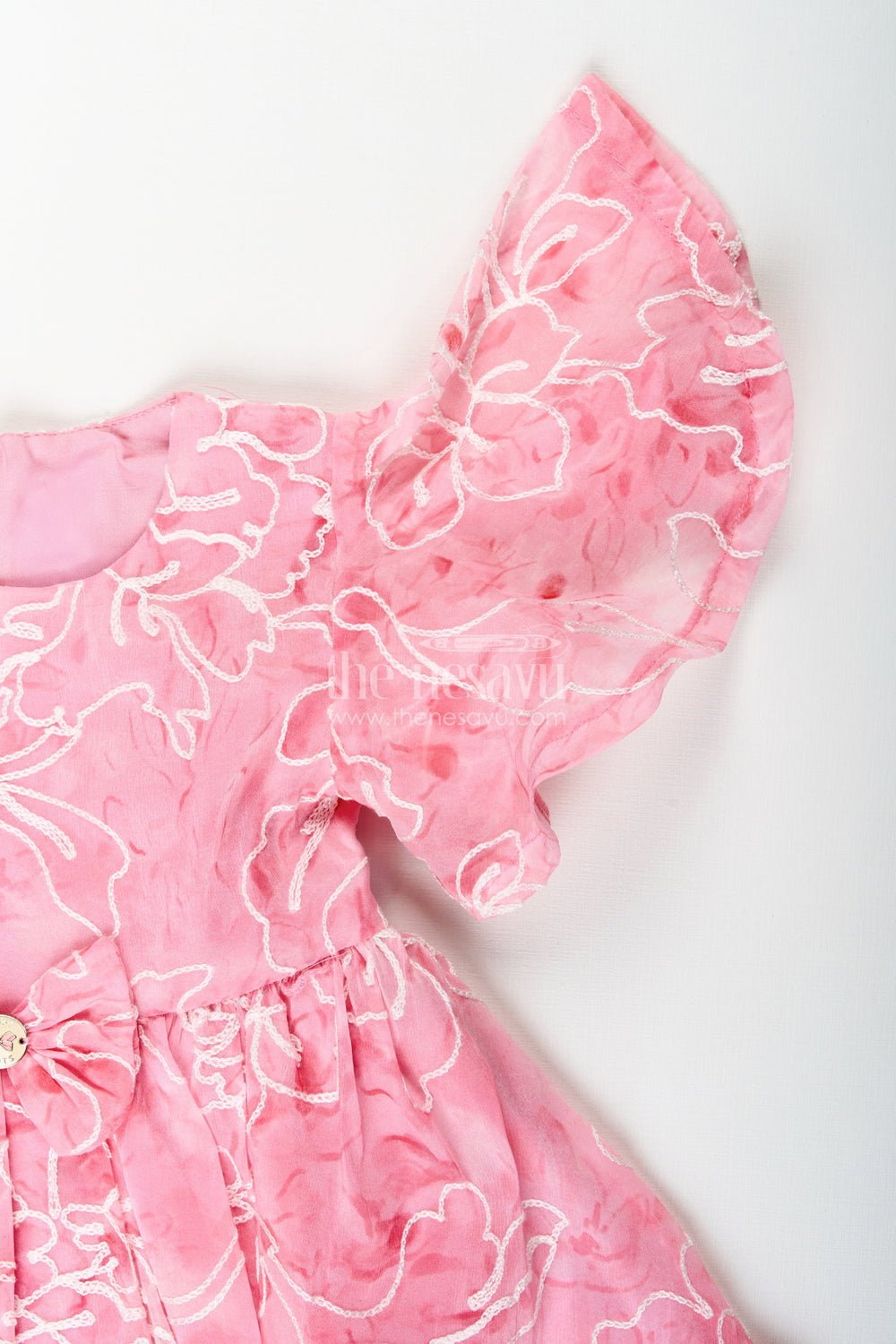 The Nesavu Baby Cotton Frocks Baby girl digital print frock with embroidery for party wear Nesavu Nesavu baby girl digital print frock embroidery festive party wear