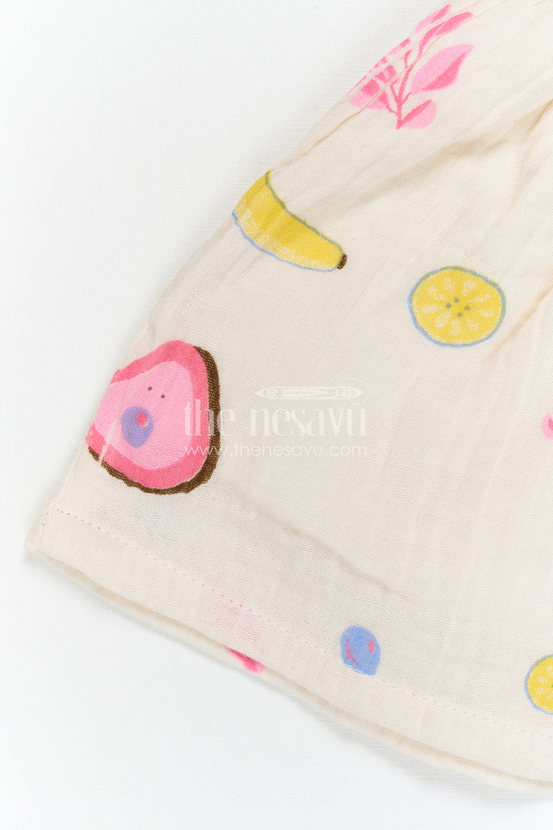 The Nesavu Baby Frocks Baby Girl Dress for Casual Outings and Everyday Play Nesavu Nesavu Baby Girl Muslin Cotton Dress For Casual Outings And Everyday Play With Digital Print And Patch Detail