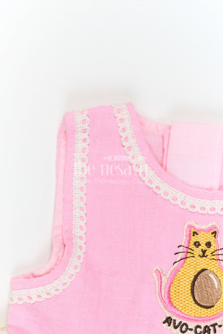 The Nesavu Baby Frocks Baby Girl Dress for Casual Outings and Everyday Play Nesavu Nesavu Baby Girl Muslin Cotton Dress For Casual Outings And Everyday Play With Digital Print And Patch Detail