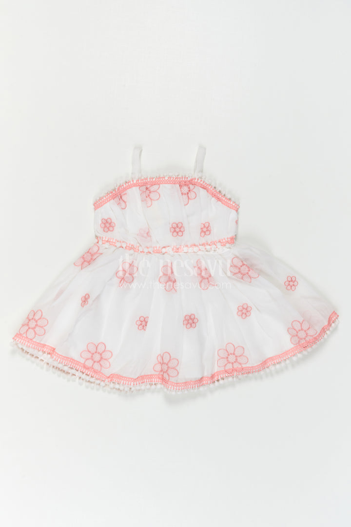 The Nesavu Baby Cotton Frocks Baby Girl Dress for Photoshoot and Everyday Comfort Wear Nesavu Nesavu Baby Girl Dress For Photoshoot With Cotton Fabric And Thread Embroidery Soft Flared Outfit