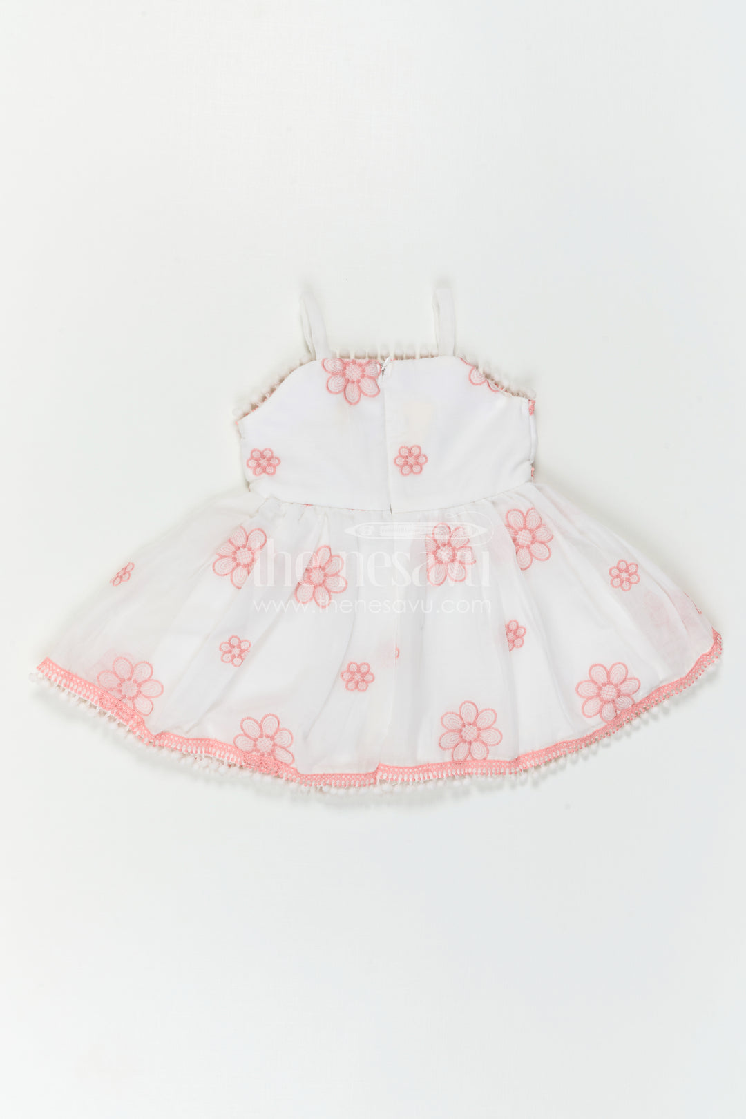 The Nesavu Baby Cotton Frocks Baby Girl Dress for Photoshoot and Everyday Comfort Wear Nesavu Nesavu Baby Girl Dress For Photoshoot With Cotton Fabric And Thread Embroidery Soft Flared Outfit