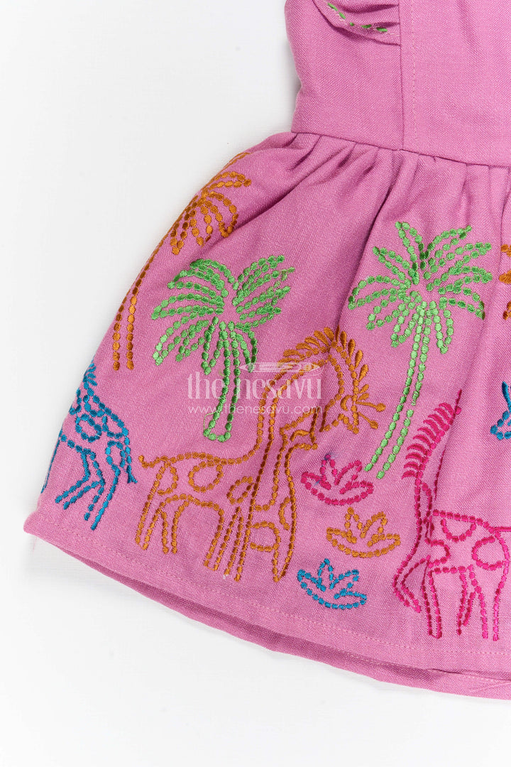 The Nesavu Baby Cotton Frocks Baby Girl Embroidered Cotton Frock for Birthdays and Festive Gatherings Nesavu Nesavu baby girl cotton embroidered frock for birthdays festive gatherings and baby occasions
