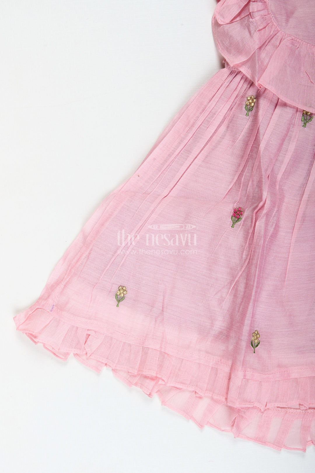 The Nesavu Girls Cotton Frock Baby Girl Embroidered Cotton Frock for Birthdays and Festive Photoshoots Nesavu Nesavu baby girl embroidered cotton frock birthdays poojas traditional photo moments