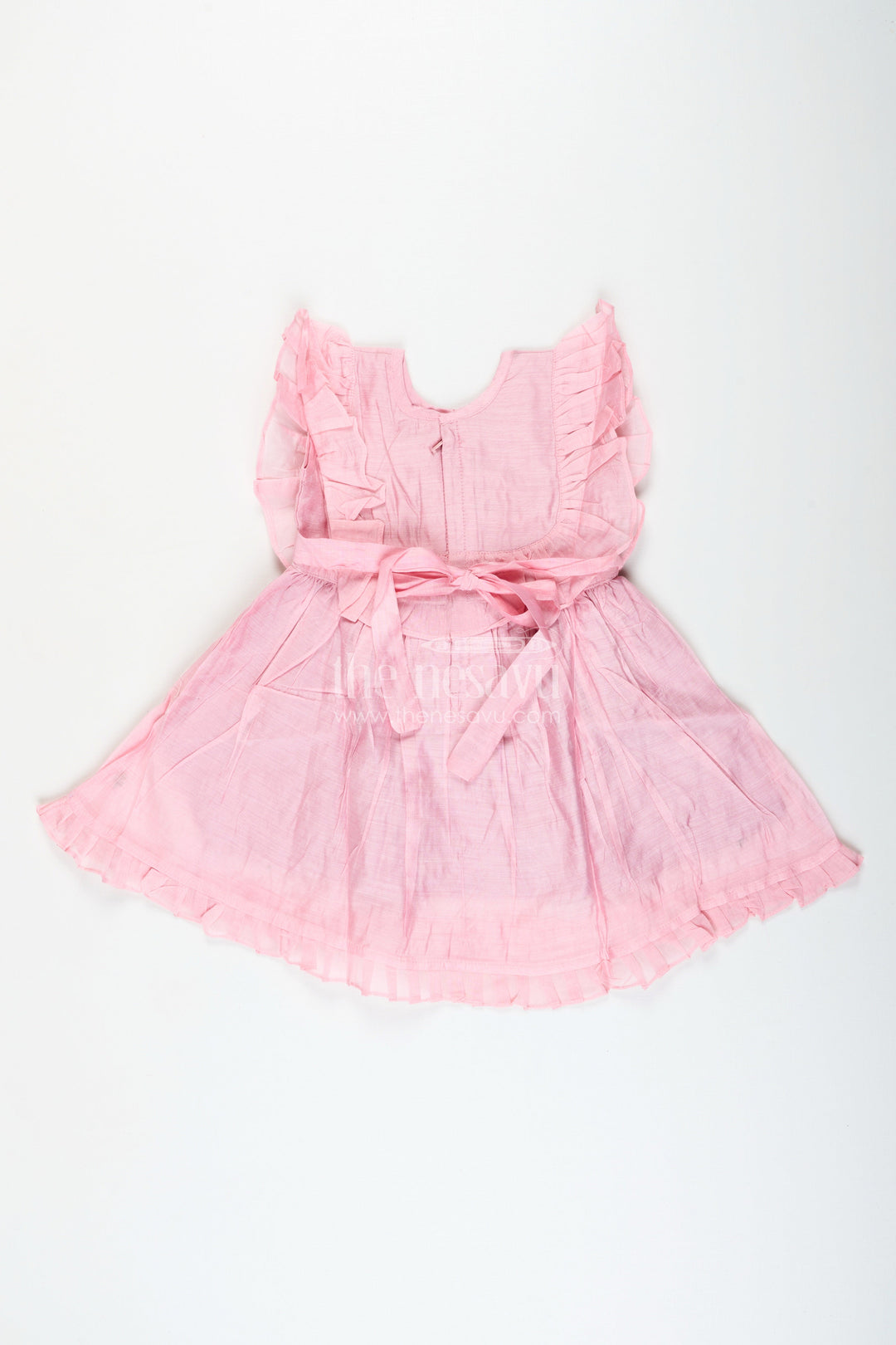 The Nesavu Girls Cotton Frock Baby Girl Embroidered Cotton Frock for Birthdays and Festive Photoshoots Nesavu Nesavu baby girl embroidered cotton frock birthdays poojas traditional photo moments