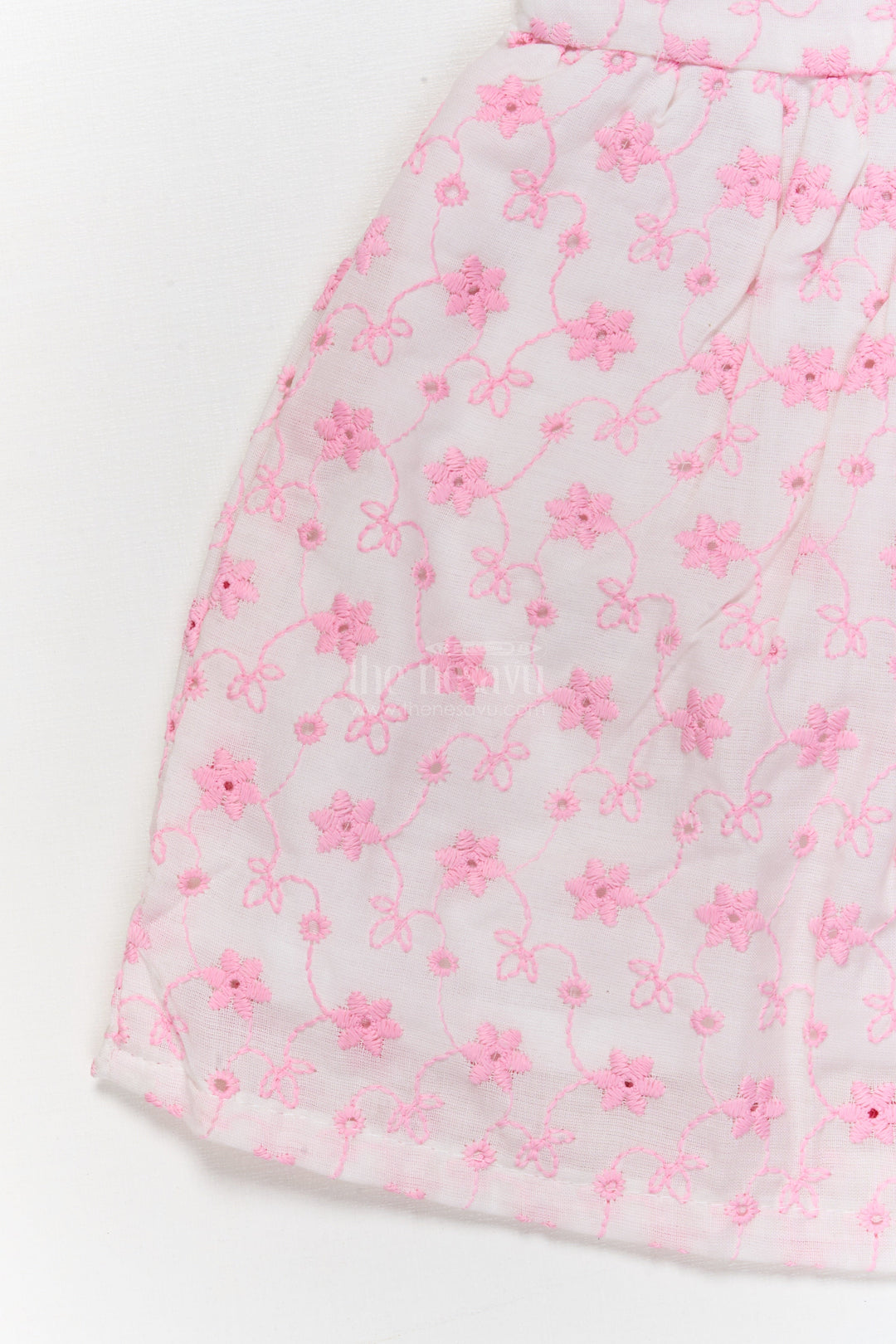 The Nesavu Baby Cotton Frocks Baby Girl Embroidered Cotton Frock with Bow for Family Outings Nesavu Nesavu baby girl cotton frock with thread embroidery and bow for everyday and family wear