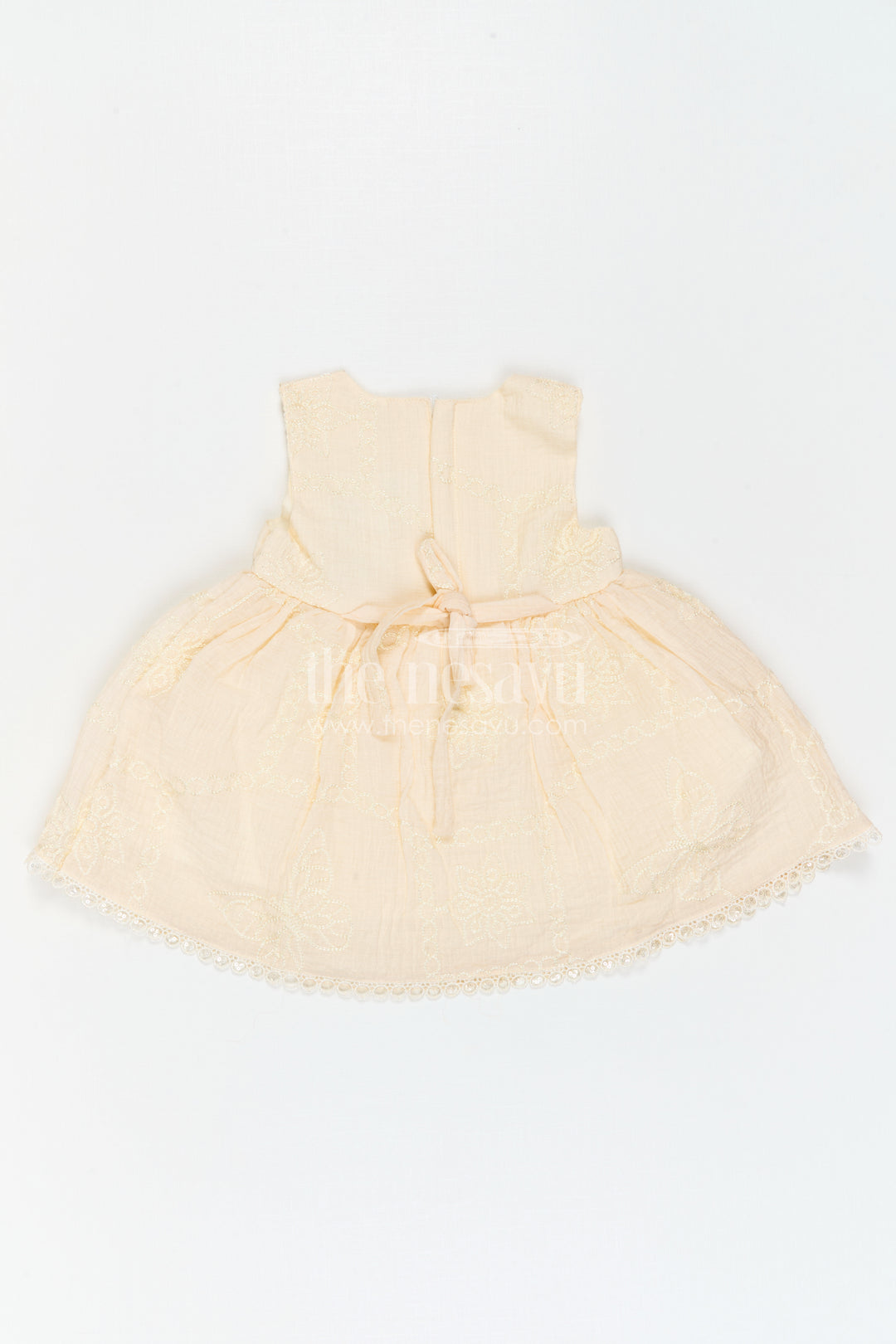 The Nesavu Baby Cotton Frocks Baby Girl Embroidered Frock for Birthdays and Family Celebrations Nesavu Nesavu Baby Girl Embroidered Cotton Blend Frock For Birthdays And Family Outings