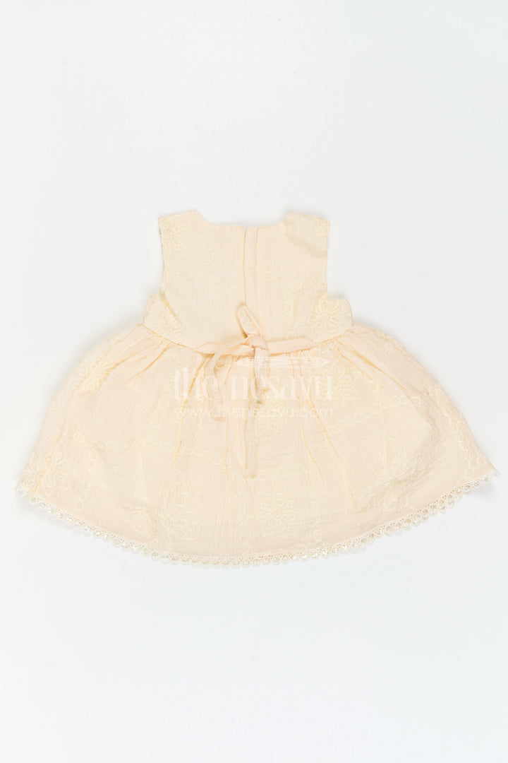 The Nesavu Baby Cotton Frocks Baby Girl Embroidered Frock for Birthdays and Family Celebrations Nesavu Nesavu Baby Girl Embroidered Cotton Blend Frock For Birthdays And Family Outings