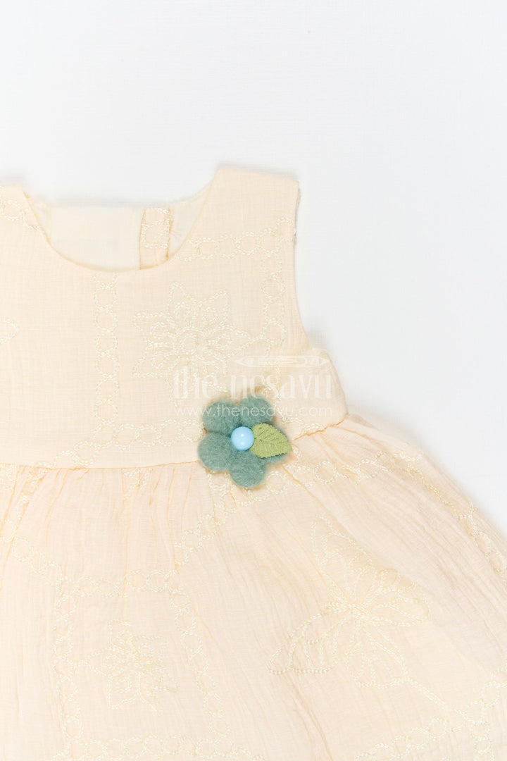 The Nesavu Baby Cotton Frocks Baby Girl Embroidered Frock for Birthdays and Family Celebrations Nesavu Nesavu Baby Girl Embroidered Cotton Blend Frock For Birthdays And Family Outings