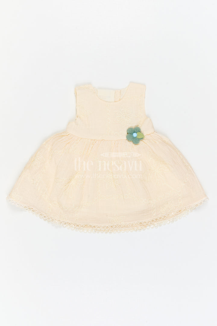 The Nesavu Baby Cotton Frocks Baby Girl Embroidered Frock for Birthdays and Family Celebrations Nesavu Nesavu Baby Girl Embroidered Cotton Blend Frock For Birthdays And Family Outings