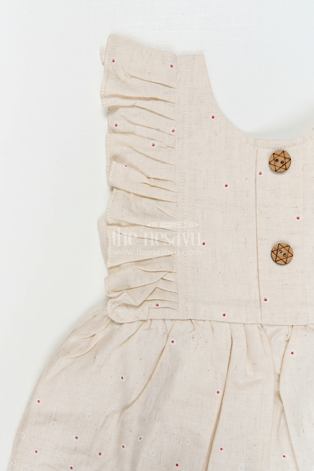The Nesavu Baby Cotton Frocks Baby Girl Embroidered Frock for Festive Days and Family Functions Nesavu Nesavu Baby Girl Embroidered Cotton Frock For Festive Days And Family Functions With Thread Work Design