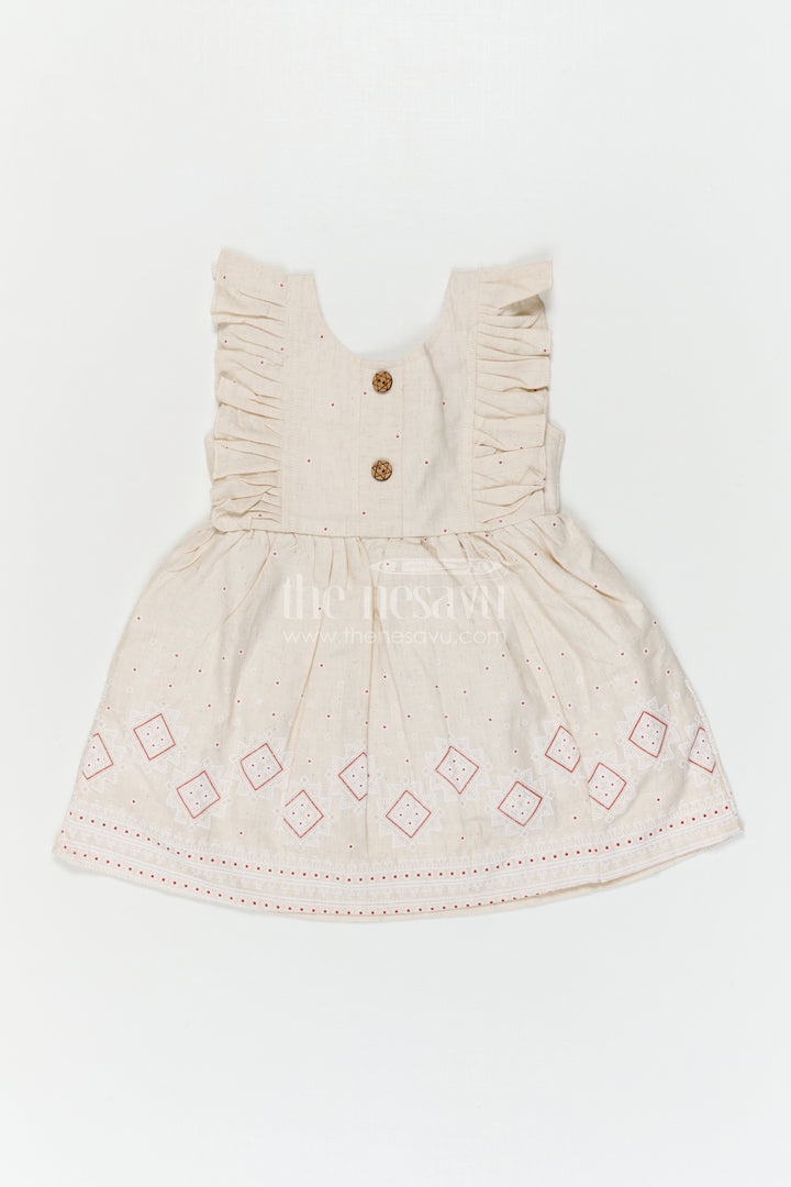 The Nesavu Baby Cotton Frocks Baby Girl Embroidered Frock for Festive Days and Family Functions Nesavu Nesavu Baby Girl Embroidered Cotton Frock For Festive Days And Family Functions With Thread Work Design