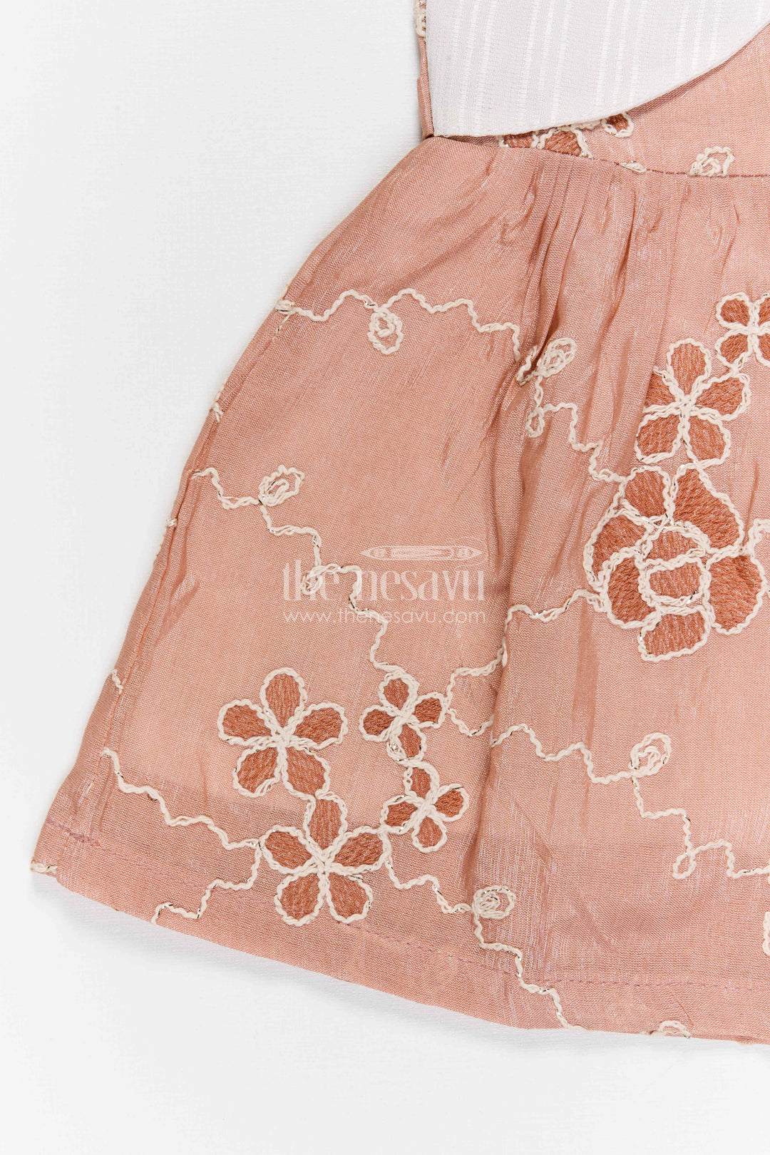 The Nesavu Baby Fancy Frock Baby Girl Embroidered Party Frock for Birthdays and Family Celebrations Nesavu Nesavu baby girl embroidered party frock with jacket style design for birthdays and celebrations