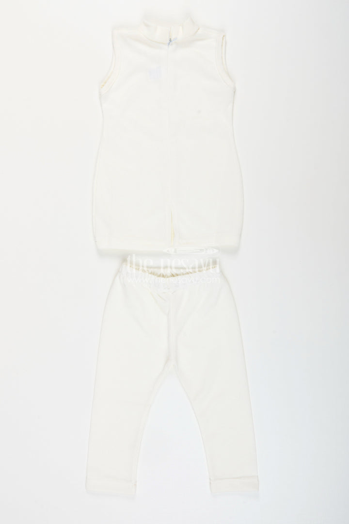 The Nesavu Girls Casual Set Baby girl embroidered top and legging set for festive occasions Nesavu Nesavu baby girl embroidered top legging set  perfect festive gatherings celebrations