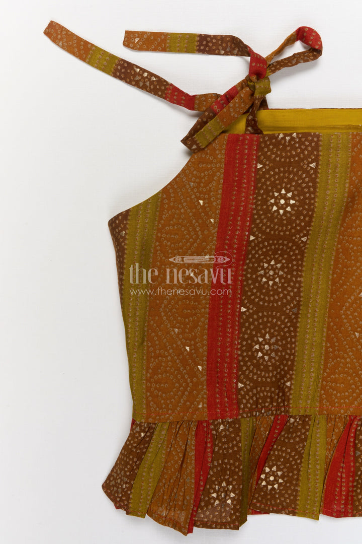 The Nesavu Girls Co-Ord Sets Baby Girl Ethnic Co-ord Set in Modal Silk for Festive Dressing Nesavu Nesavu baby girl ethnic co-ord set in modal silk with festive digital print